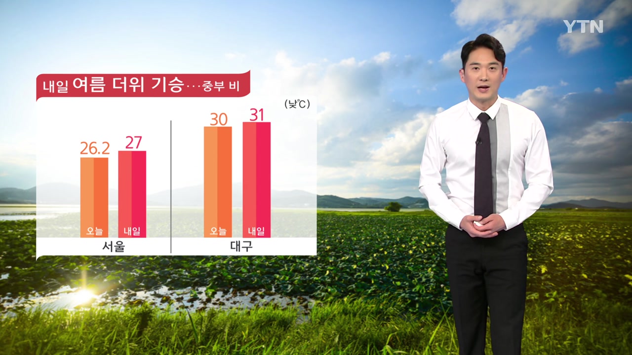 [날씨] 내일 여름 더위 기승...중부 비