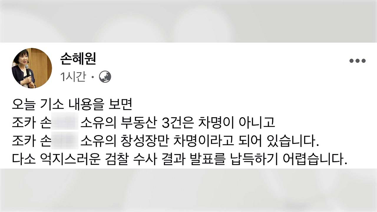 손혜원 "검찰 수사 부실" 조목조목 반박