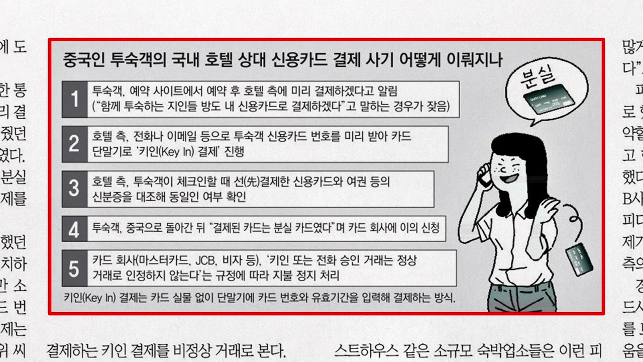 [앵커 pick] 중국 관광객 '카드 선결제 사기' 기승 外