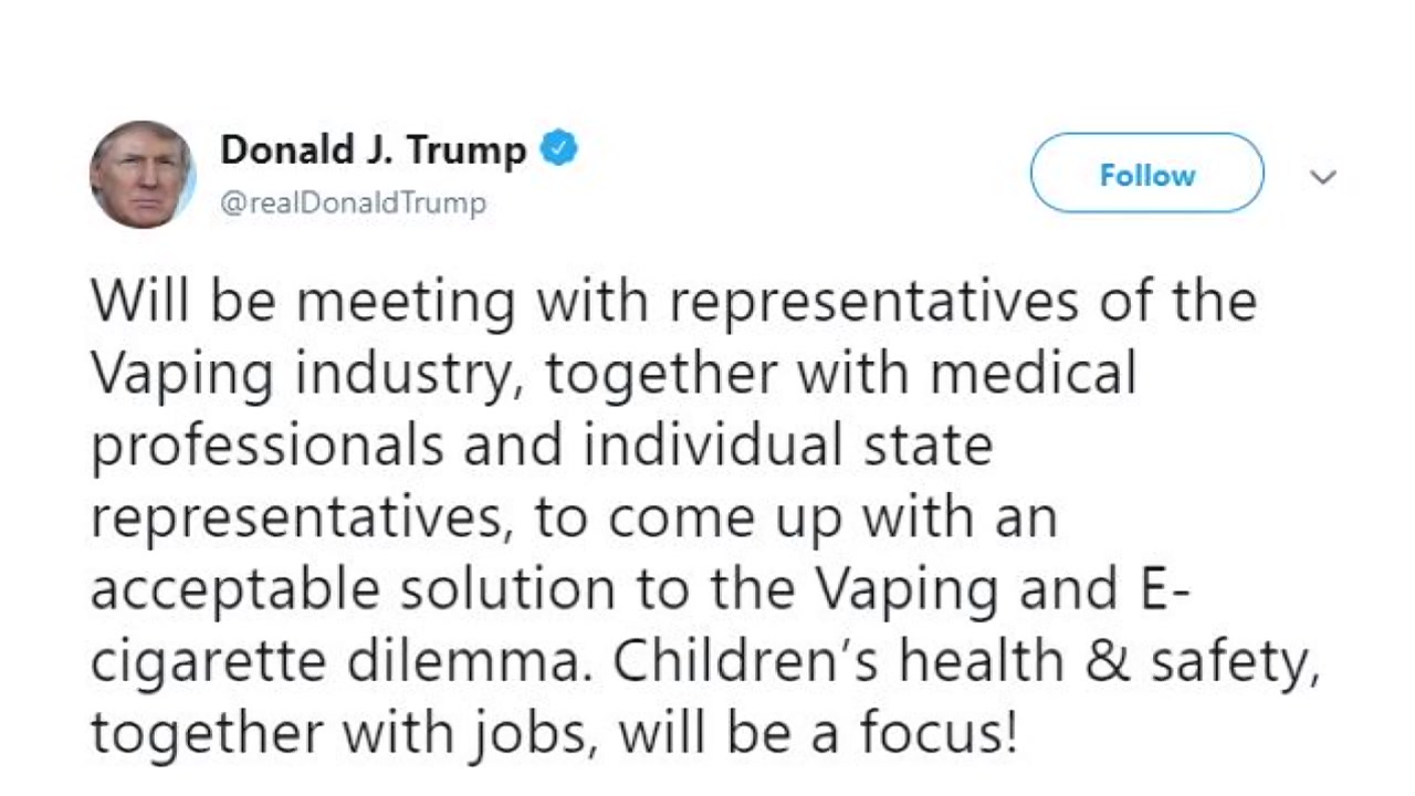 트럼프 "전자담배 업계대표 만나 해법 도출할 것"