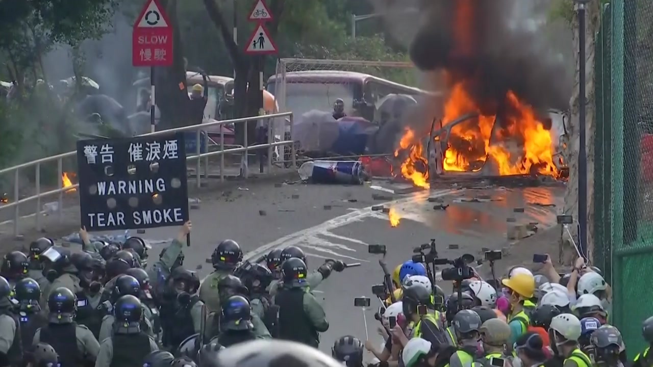 [현장영상] 생생한 발포 소리...이시각 홍콩 시위 상황