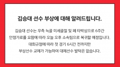 '전치 6주 부상' 김승대, 벤투호 조기 하차...대체 발탁 없어 '전치 6주 부상' 김승대, 벤투호 조기 하차...대체 발탁 없어