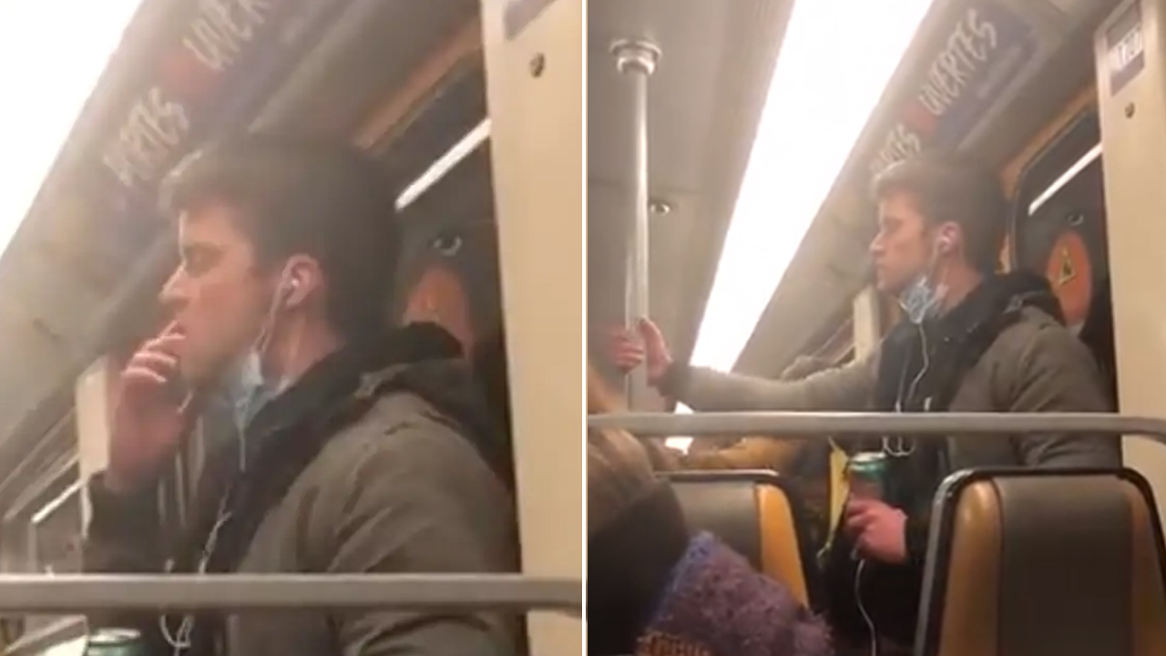 '바이러스 묻히기?' 지하철에 침 묻힌 벨기에 남성 체포