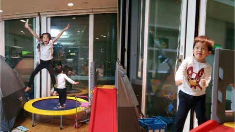 현영, 트램펄린→미끄럼틀 놀이공원 같은 자택 공개? "울집 아니고 친구네"