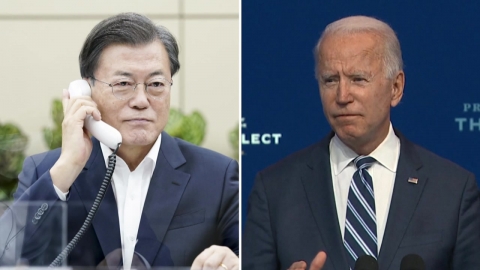  문 대통령, 바이든 미 대통령 당선인과 첫 전화통화