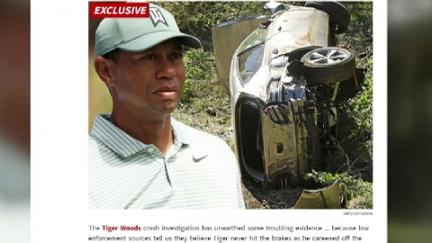 "타이거 우즈, 사고 당시 브레이크 안 밟아"