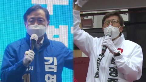 부산, 김영춘 '지지율 뒤집기' vs 박형준 '강세지역 다지기'