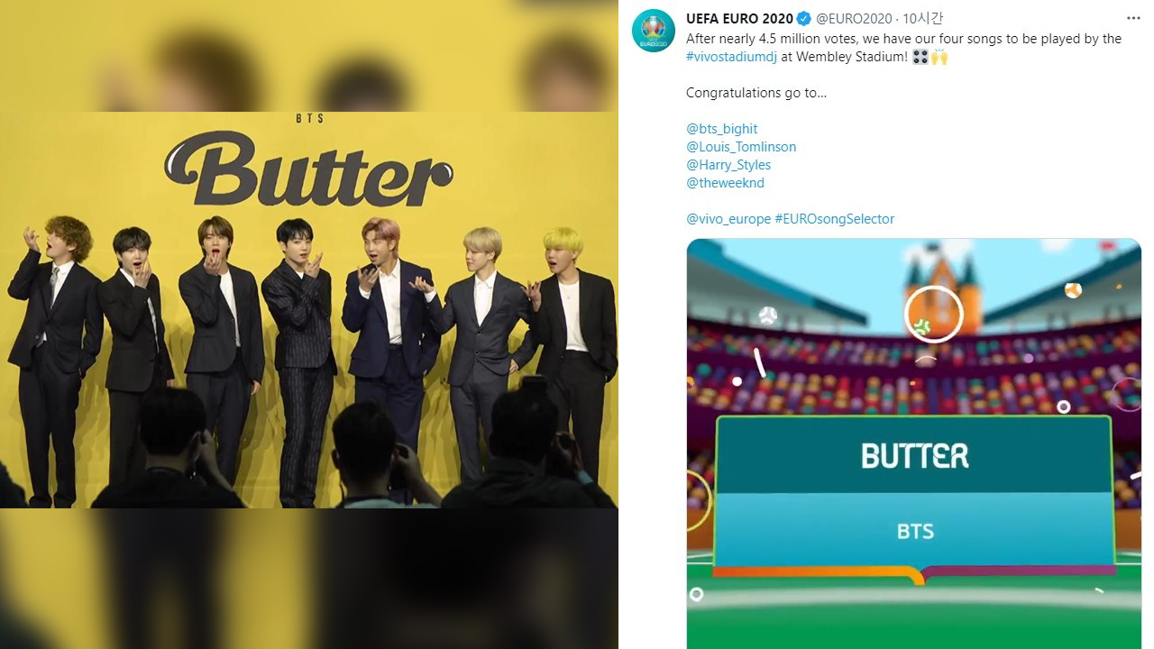 BTS BUTTER, 유로 2020 결승 열리는 웸블리서 울려 퍼진다