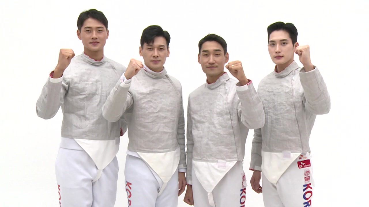 '사과·배 홍보' 도쿄올림픽 펜싱 금메달 4인방 나섰다