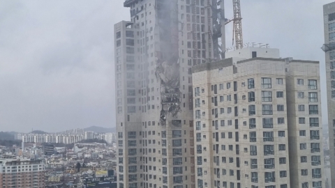  광주 서구 광천동 아파트 신축 공사현장서 외벽 붕괴