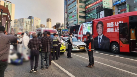 '선거 유세 버스 2명 사망' 오늘 합동감식 진행..."잔류 가스 등 확인"