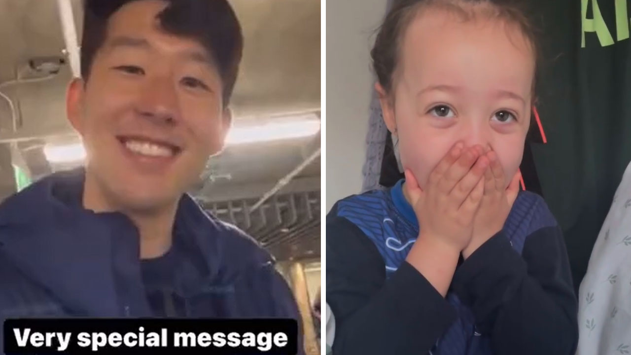 손흥민, 손 인사로 화제된 꼬마 팬에게 생일 축하 메시지 보내