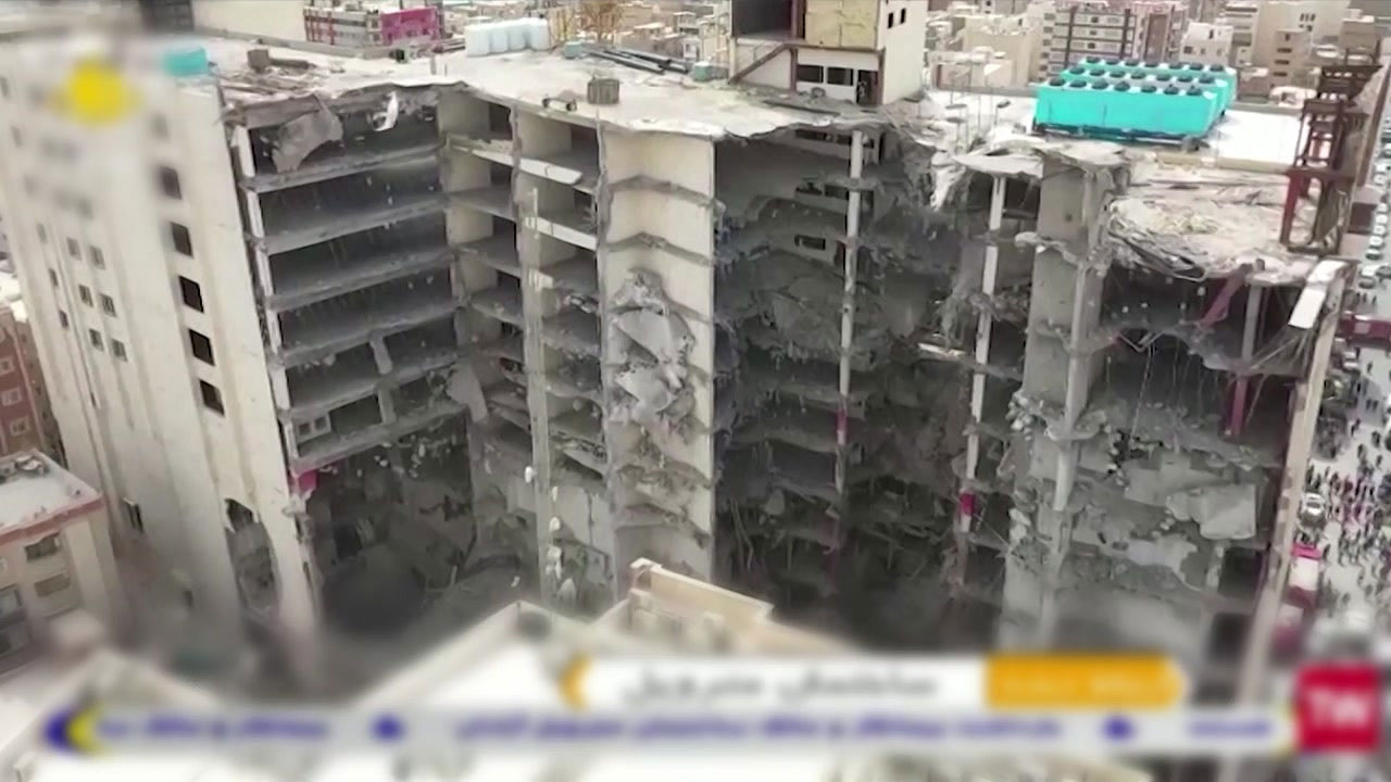 이란서 10층 건물 무너져 최소 5명 사망...80명 매몰