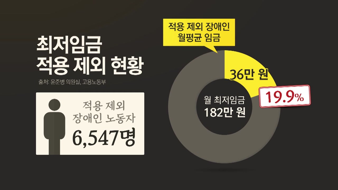 법으로 인정한 차별?...최저임금조차 못 받는 장애인 노동자