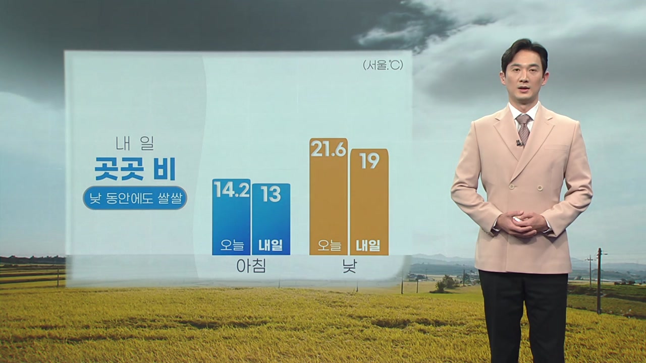 [날씨] 내일 전국 곳곳 비...낮 동안에도 쌀쌀
