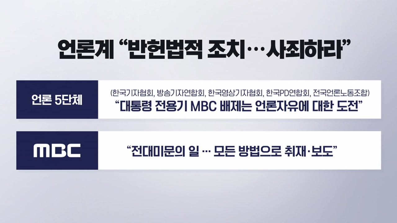 [정치][뉴스라이더] MBC 전용기 배제 