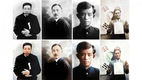 김구 선생 등 컬러사진 복원...3·1절 광화문광장 공개
