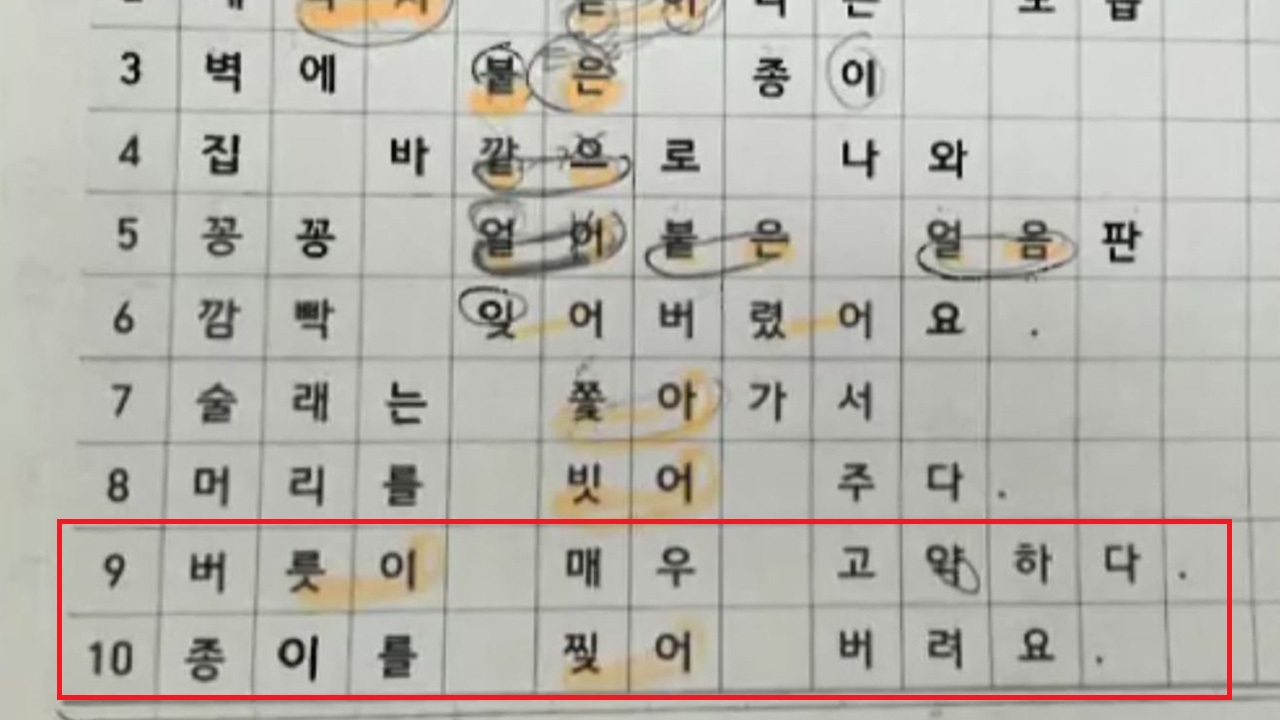 주호민 子 수업 교재 살펴보니…'버릇이 고약', '종이를 찢어버려요'