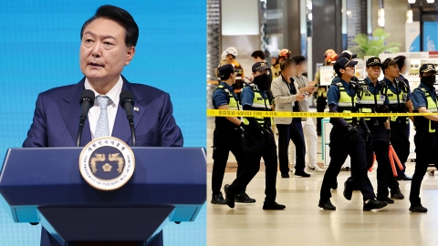  尹, 서현역 흉기 테러에 "경찰력 총동원해 초강경 대응"