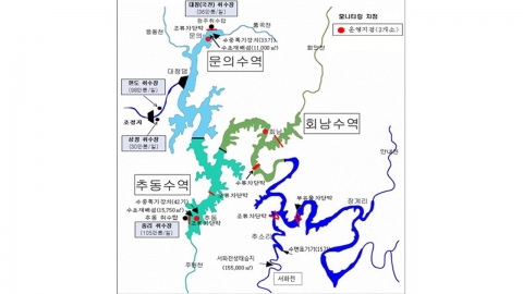 '충청권 상수원' 대청호 문의·추동 수역에 조류경보 '관심' 발령