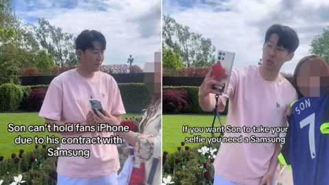 손흥민의 '아이폰 노터치'는 계약 사항? 삼성 측 답변은...