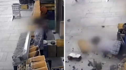 서울 한복판서 외벽 떨어져 발가락 4개 절단...CCTV 영상 보니