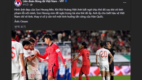 손흥민 퇴장 철회 요청에 베트남 축협 "아름다운 장면"