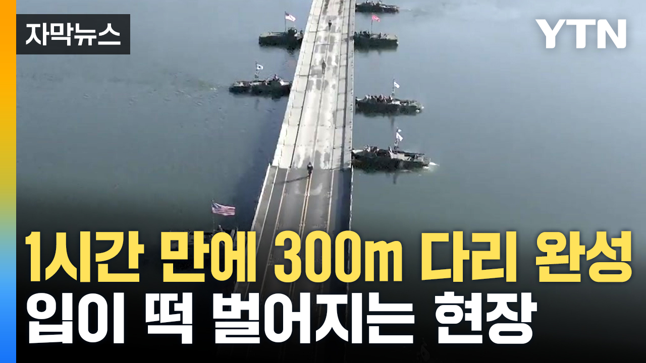 [자막뉴스] "남한강 건너라" 300m 다리 건설...한미 연합 도하훈련