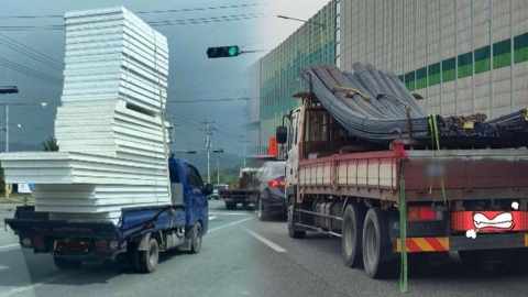 트럭에서 떨어진 화물에 맞아 자전거 운전자 사망