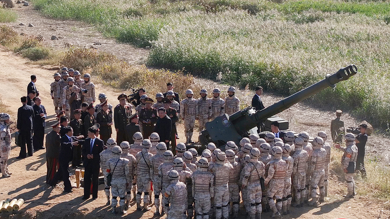 Kim Jong-un revisits artillery school in a month..."Shooting training map".