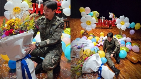 BTS J-Hope Smiles Brightly With A Bouquet...Disclosure of the celebration site for discharge from the military