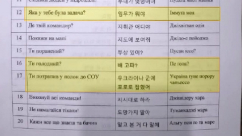 "I became a prisoner" in Korean.Ukraine Prepares For North Korean Military Opponents' Manual?