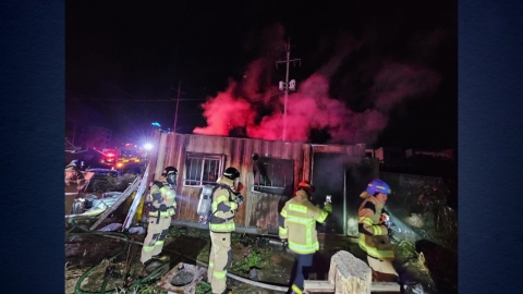 Incheon Ganghwado container farmhouse fire...A man in his 60s dies.