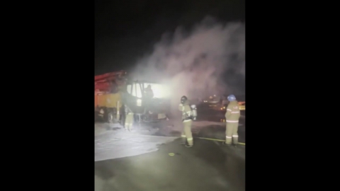 Fire from a 25-ton truck parked in the garage...40 million won property damage