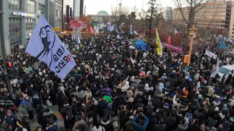 President impeachment vote D-Day...a large gathering around Seoul