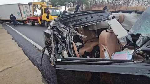 The car that hit the truck on the highway...Two people.