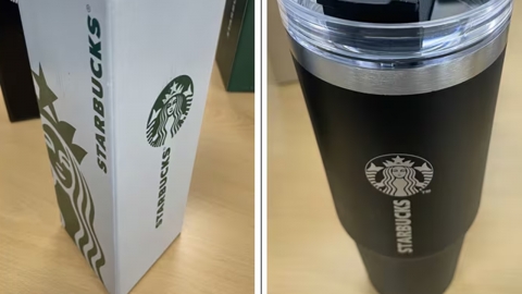 "My tumbler, too?" Fake Starbucks tumbler is worth 1.3 billion won.