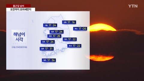 [YTN weather on the way to work 12/31] There's no big cold today. The fine dust...What time is the sunset?