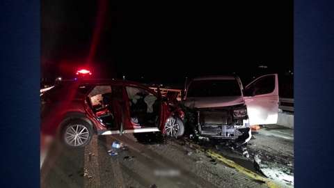 The collision of SUVs and vans in Jeongseon, Gangwon Province...One dead and two injured.