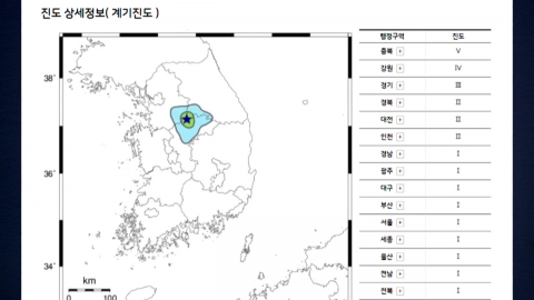 한밤중 지진 재난 문자에 \'깜짝\'…충북 충주서 규모 3.1지진