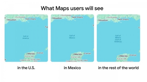 구글 지도, '멕시코만→미국만' 명칭 변경...미국 밖에선 병기