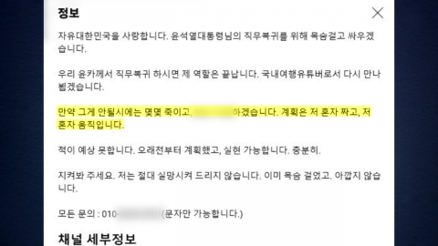 "탄핵되면 살인" 신고당한 유튜버…헌재 앞 버젓이 활개