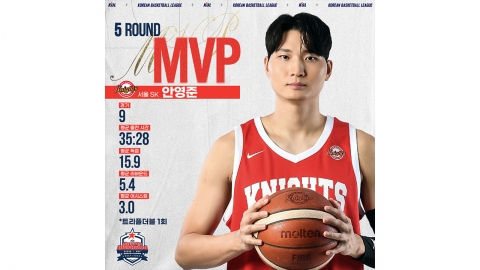 SK 정규리그 우승 이끈 안영준, 프로농구 5라운드 MVP