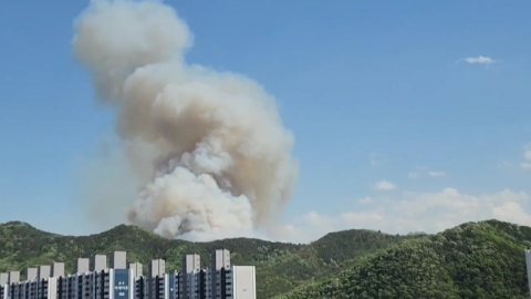 대구 노곡동 야산 불...산불 대응 1단계 발령