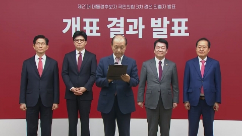  국민의힘 김문수·한동훈 결선 진출...안철수·홍준표 경선 탈락 