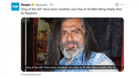 미국 배우, 괴한 총격으로 사망...유족 "동성애 혐오자에 피살"