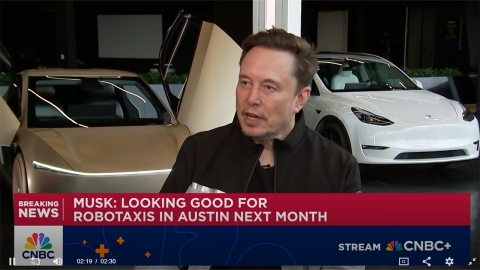 머스크 "로보택시 서비스 오는 22일 출시"