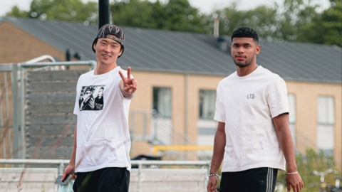 미트윌란 조규성, 'V자' 그리며 훈련장 복귀