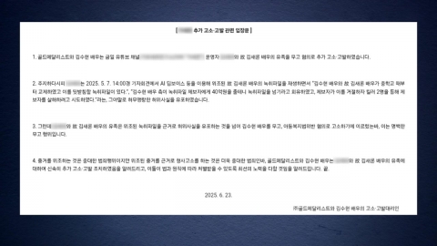 김수현, 김새론 유족 '무고 혐의' 추가 고소·고발