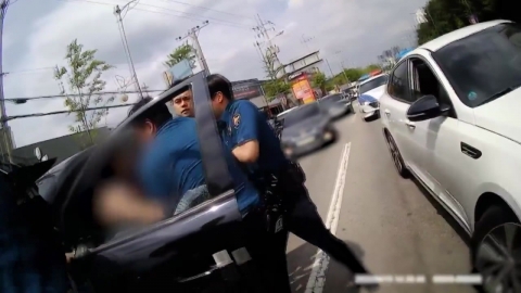'갈짓자' 운전에 하차 거부…경찰 삼단봉에 '와장창'